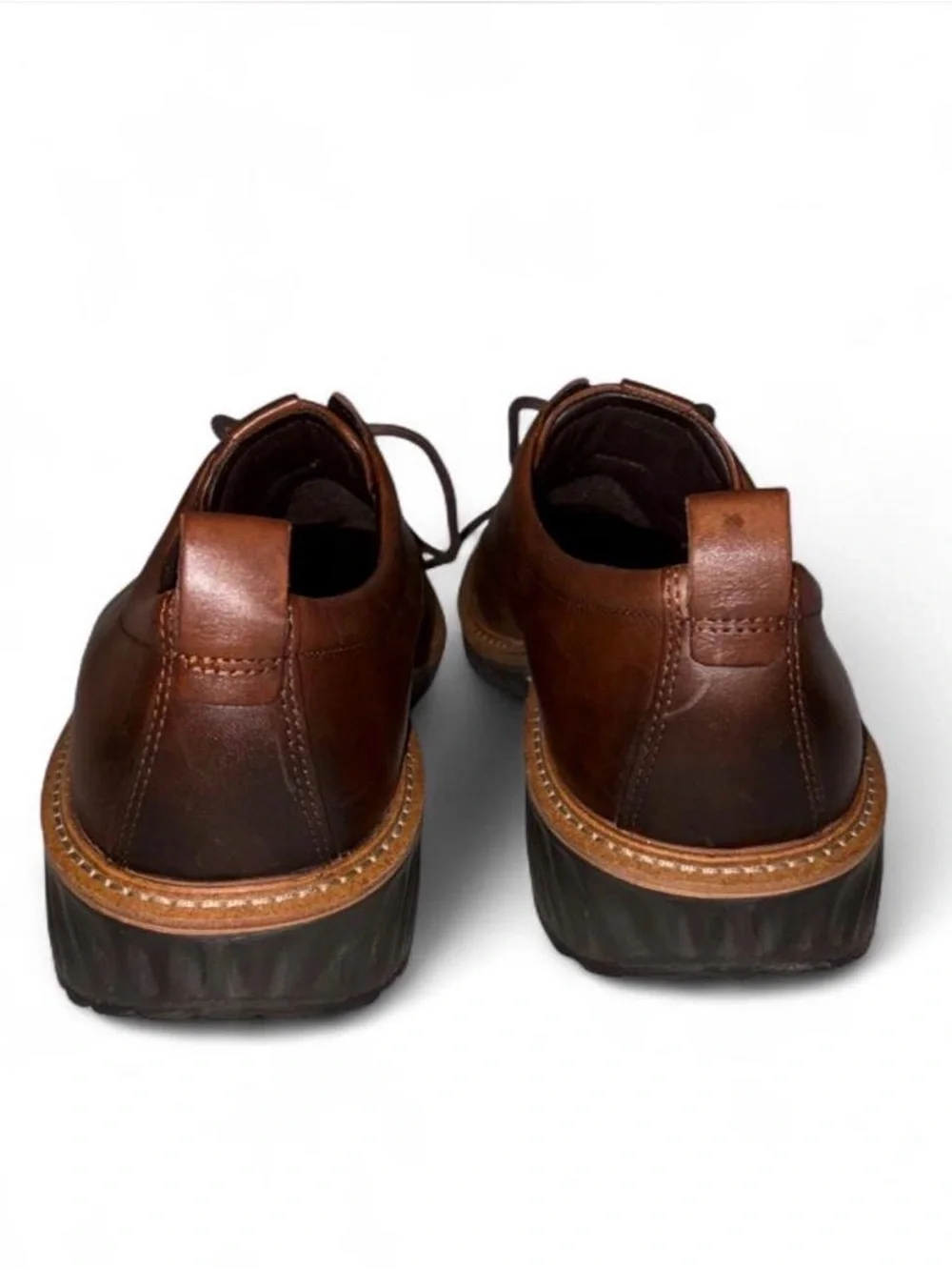 ECCO ST.1 Hybrid Toe Men’s Cognac Leather Oxford Dress Shoes, Size 7-7.5/ EU 41